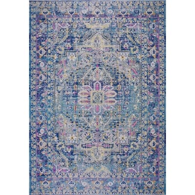 LaDole Rugs Timeless Rowen Blue Traditional Outdoor Mmat