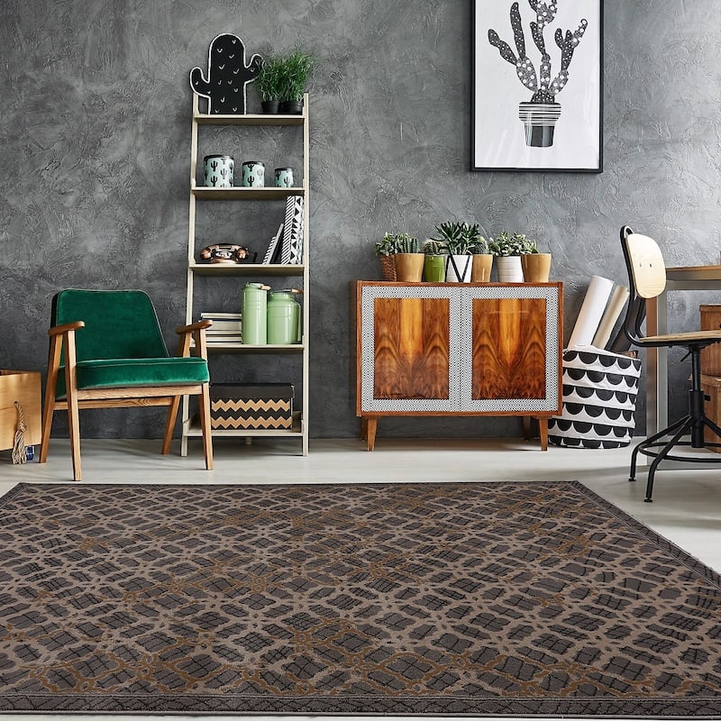 LaDole Rugs Beautiful Super Soft Modern Area Rug in Grey Dark Grey