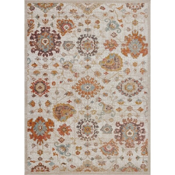 LaDole Rugs Timeless Venice Marigold Ornamental Mat Cream 1'10" x 2'11"