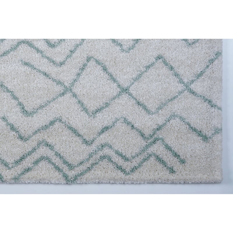 LaDole Rugs Contemporary Trellis Area Rugs in Ivory Dark Grey