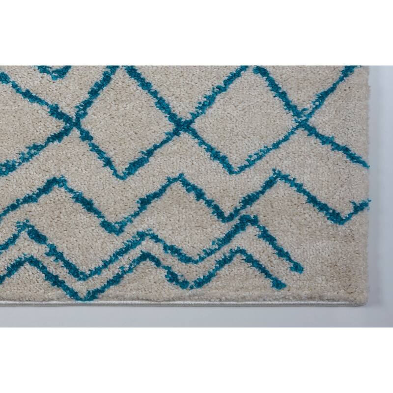 LaDole Rugs Contemporary Trellis Area Rugs in Ivory Dark Grey