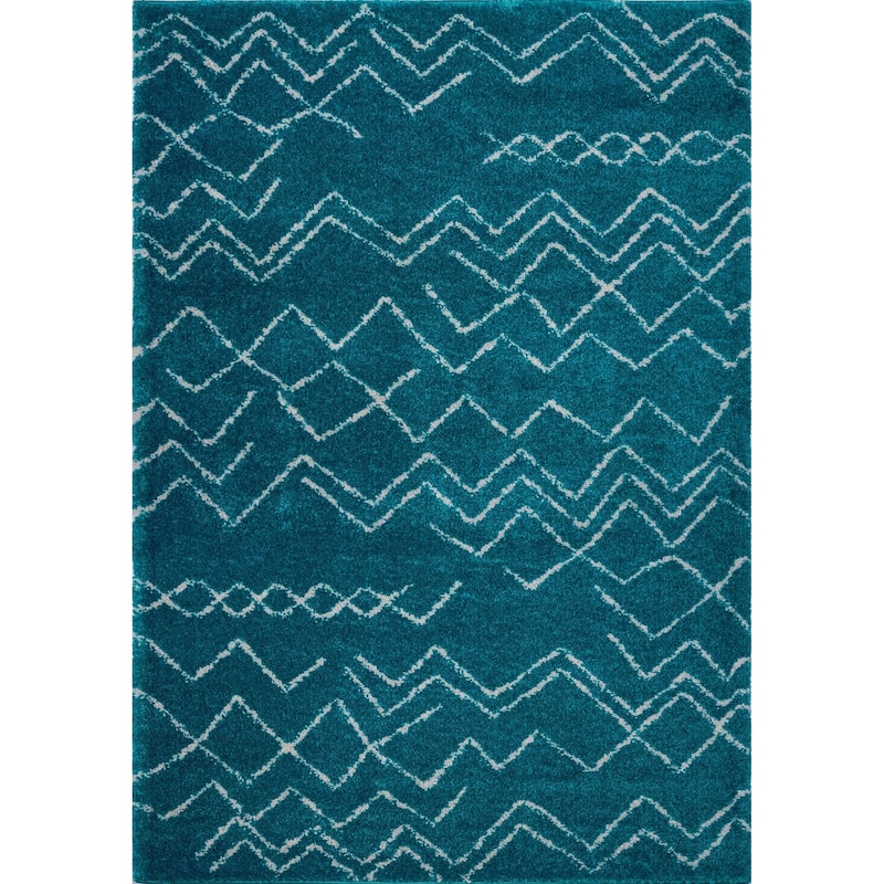 LaDole Rugs Contemporary Trellis Area Rugs in Ivory Dark Grey
