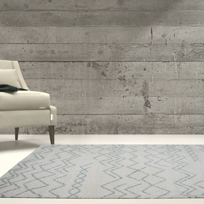 LaDole Rugs Contemporary Trellis Area Rugs in Ivory Dark Grey