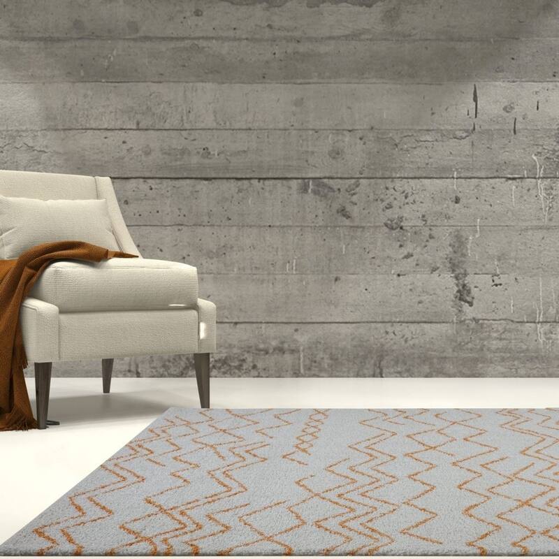 LaDole Rugs Contemporary Trellis Area Rugs in Ivory Dark Grey