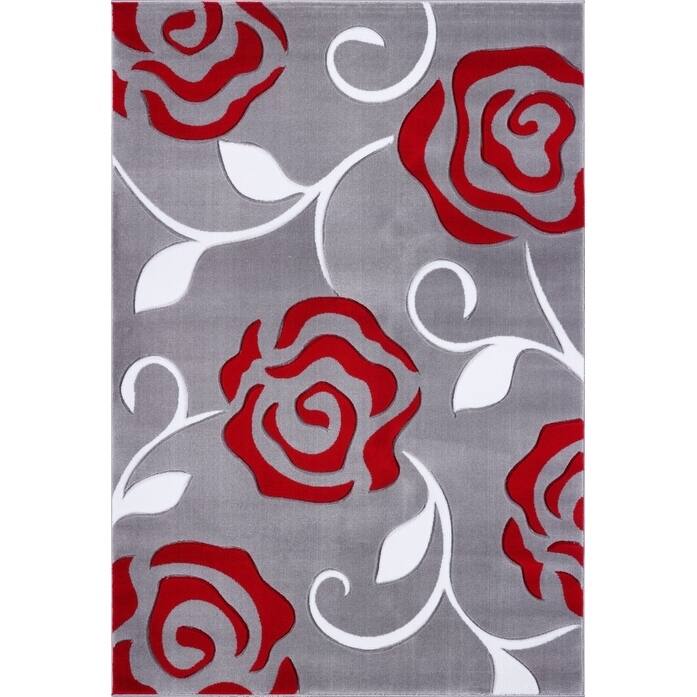 LaDole Rugs Rose Floral Pattern European Area Rug Runner Rug Navy Turquoise
