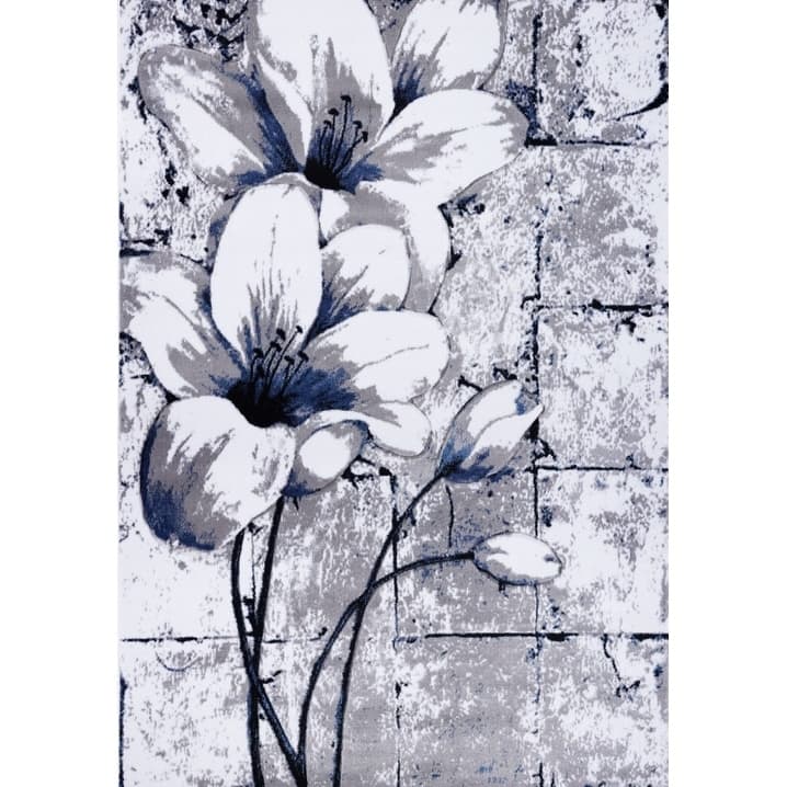 LaDole Grey and White Tulip Area Rug