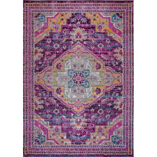 LaDole Rugs Timeless Elson Vintage Outdoor Mat Purple Pink 1'10" x 2'11"