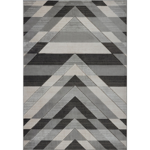 LaDole Rugs Beautiful Super Soft Modern Area Rug in Grey Black