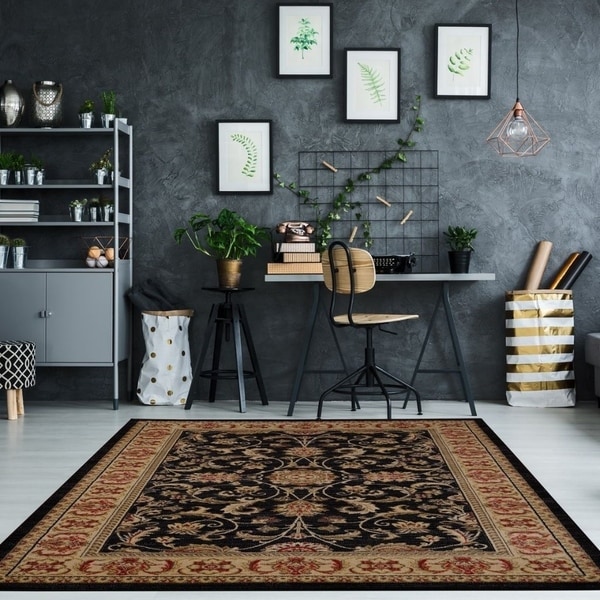 LaDole Rugs Medallion Traditional Style Beautiful Area Rug Runner in Black
