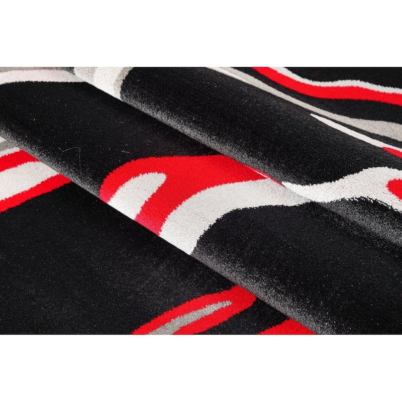LaDole Rugs Abstract Wave Pattern Modern Area Rug