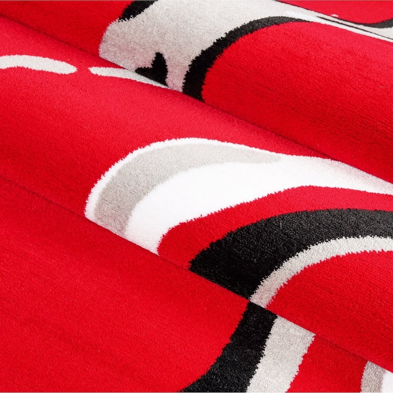 LaDole Rugs Abstract Wave Pattern Modern Area Rug