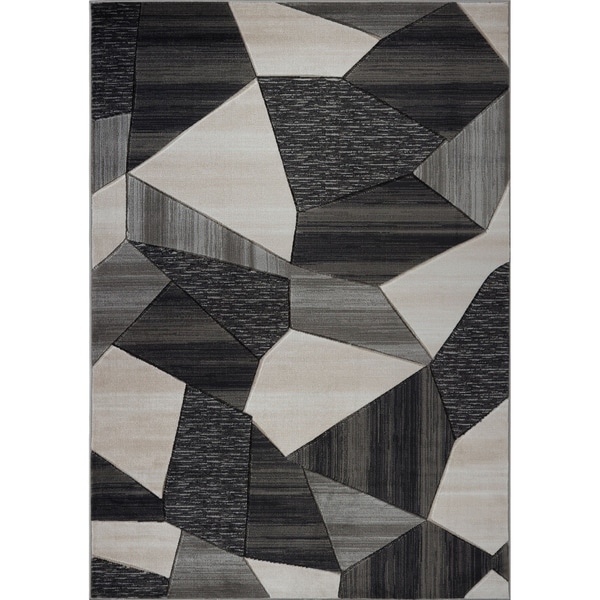 LaDole Rugs Beautiful Soft Modern Mat in Black Dark Grey
