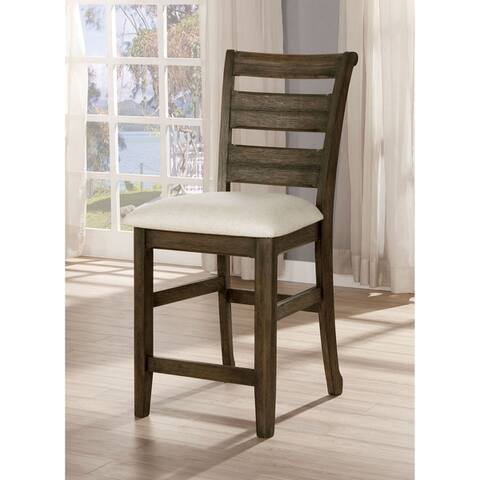 Furniture of America Nydia Transitional Light Walnut Counter Height Chairs (Set of 2)