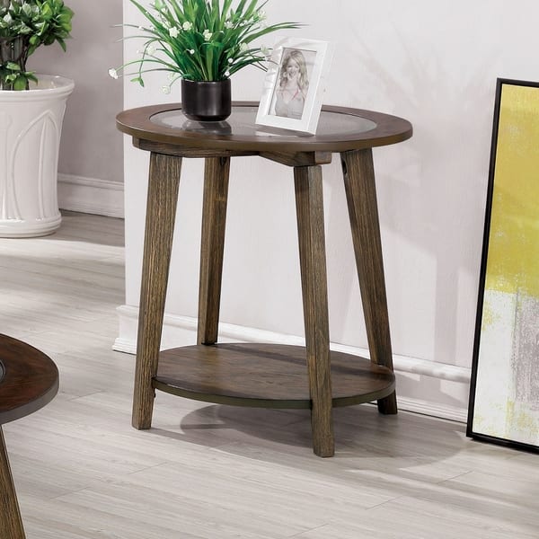 Furniture Of America Hula Mid Century Modern Oak Solid Wood End Table On Sale Overstock 29243855