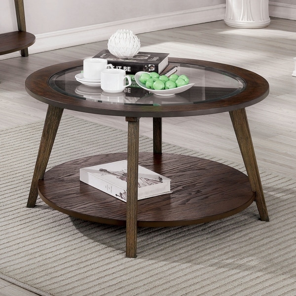 solid dark oak coffee table