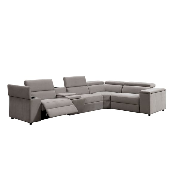 Furniture of America Wily Contemporary Grey Fabric Reclining Sectional