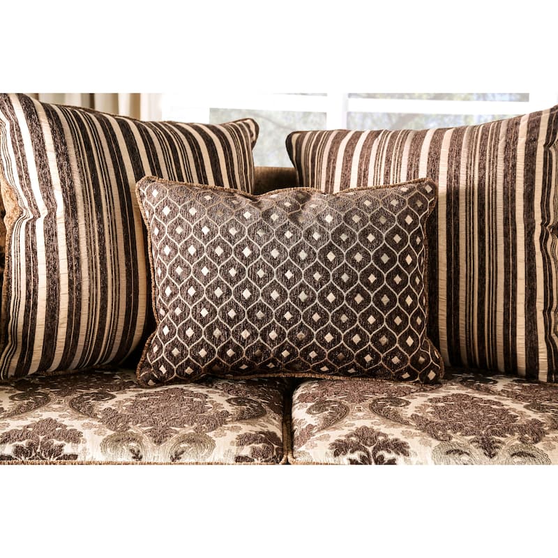 Pora Traditional Brown Weave Chenille Loveseat by Furniture of America