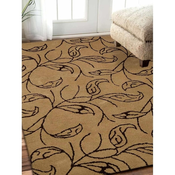 Hand Tufted Botanical Modern Wool Carpet Indian Oriental Area Rug