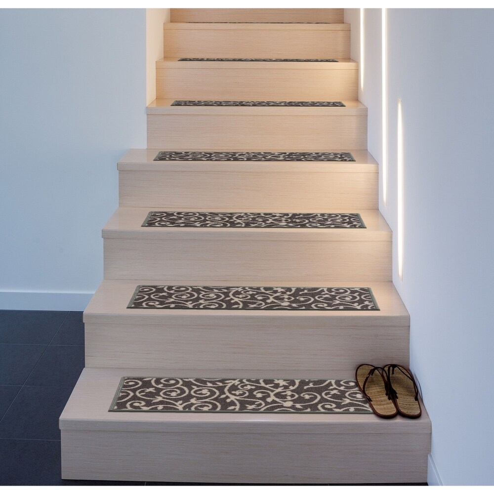 Set Of 14 8 5 X26 Skid Resistant Washable Carpet Stair Mat Modern Gray Stair Treads Home Garden Daiichi Kizai Co Jp