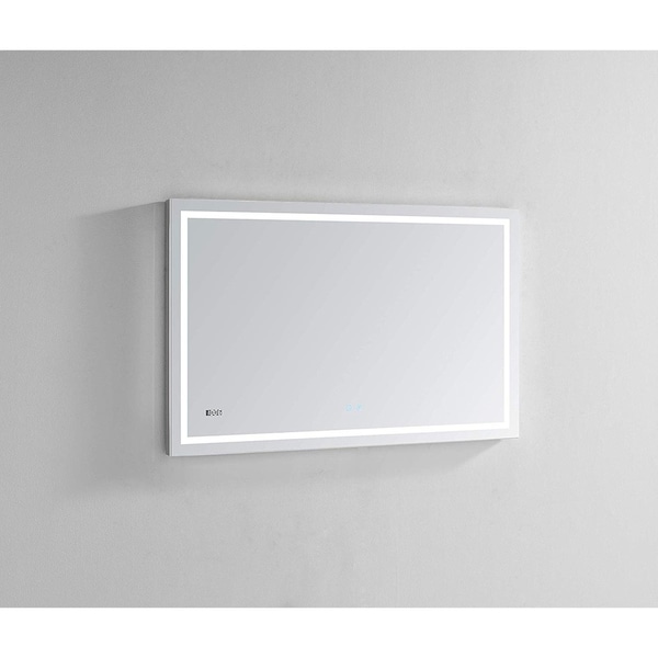AQUADOM Daytona Ultra-Slim Frame LED Mirror 48"x30"x1"