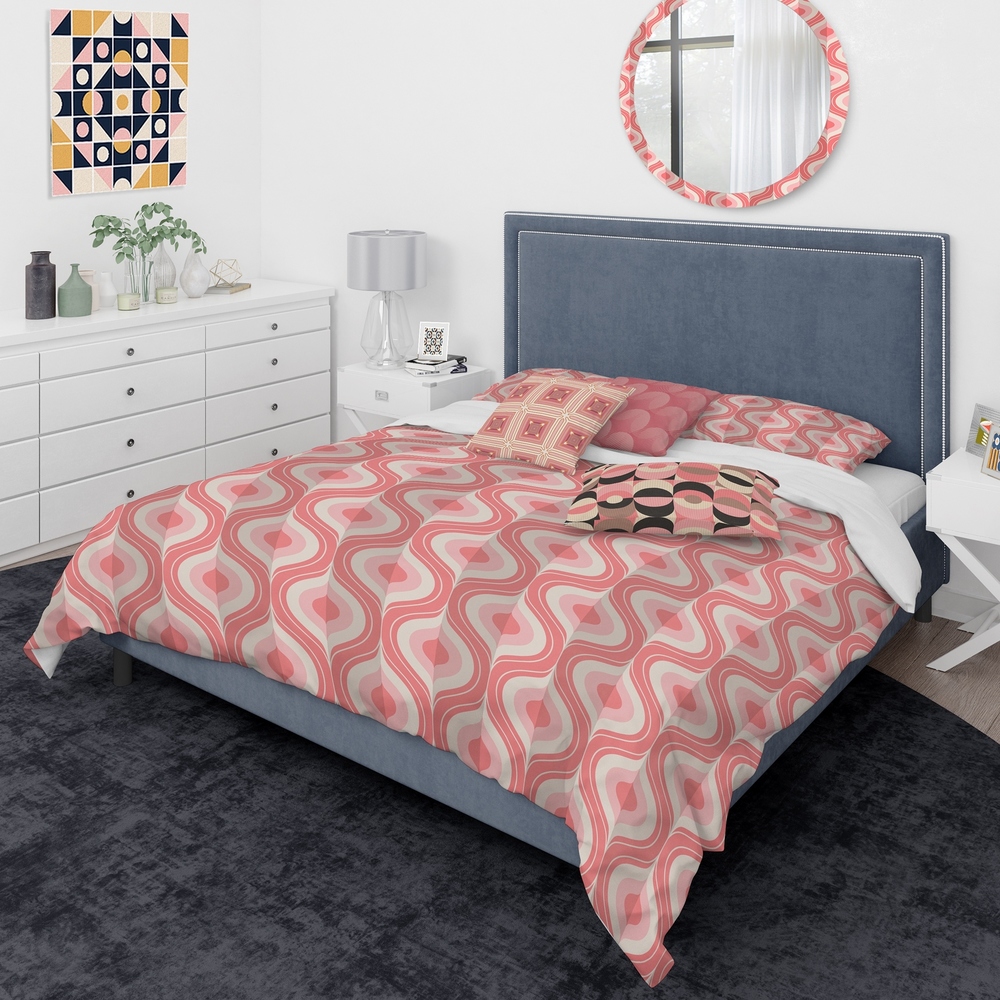 Designart 'Retro Drop Design I' Mid-Century Modern Duvet Cover Comforter Set