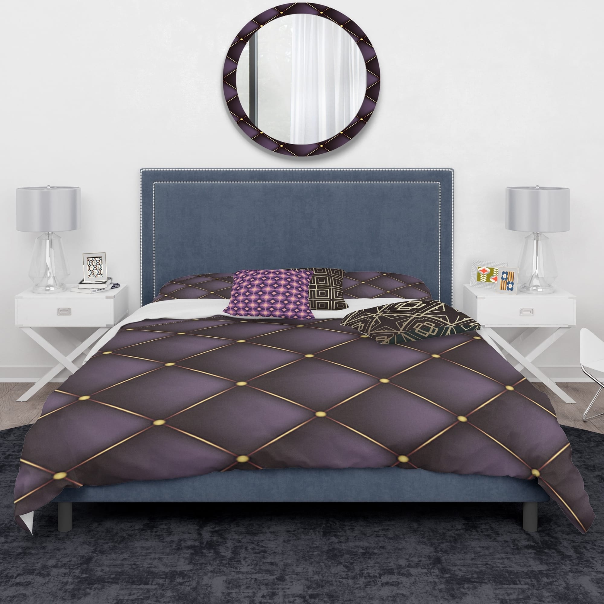 Designart 'Quilted pattern' Mid-Century Modern Duvet Cover Comforter ...