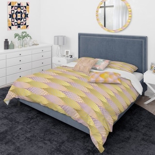 Designart 'Golden Geometrical Fish Scale' Mid-Century Modern Duvet ...