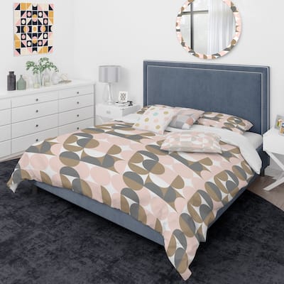 Designart 'Retro Circular Pattern IV' Mid-Century Modern Duvet Cover Comforter Set