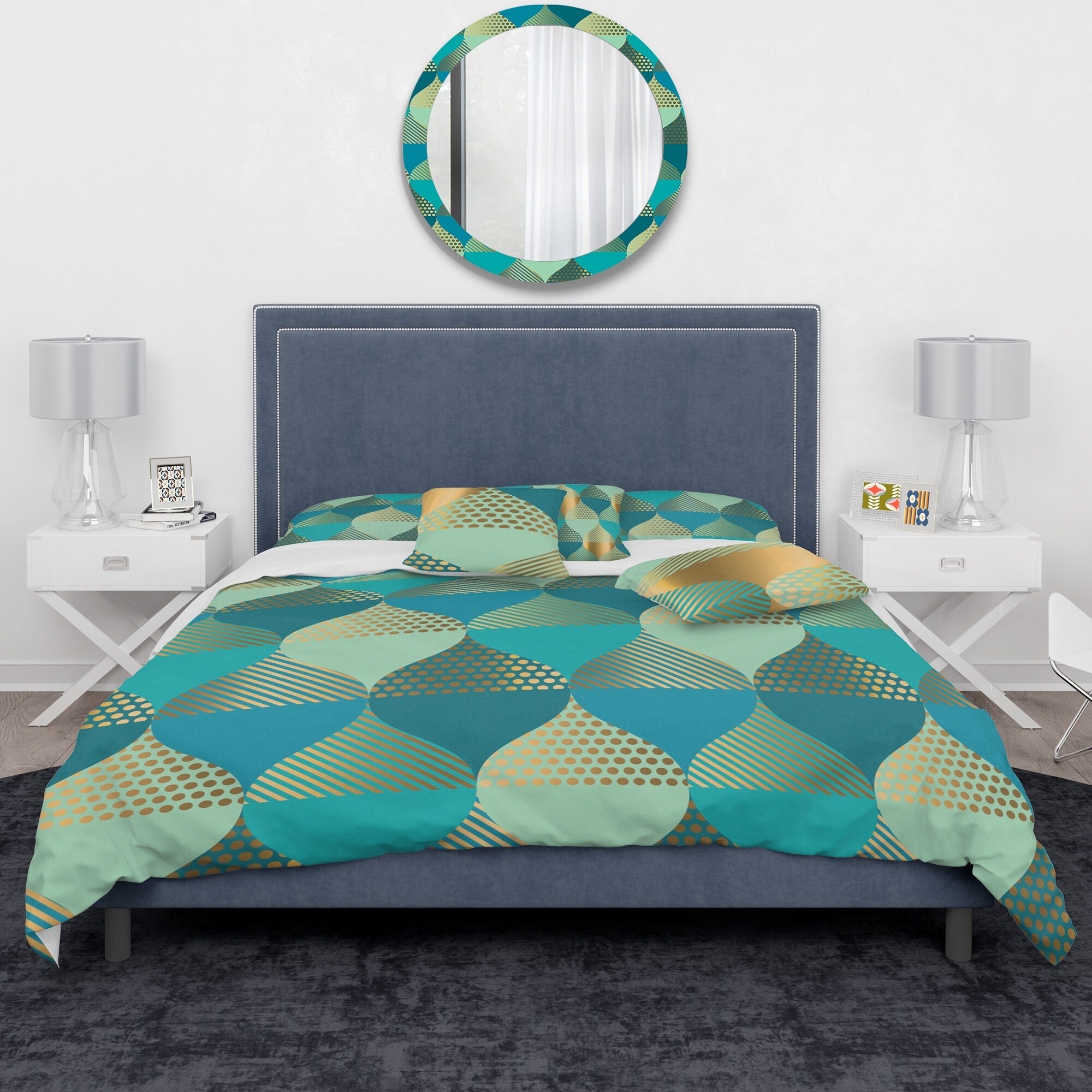 Designart 'Luxury Retro Drops I' Mid-Century Modern Duvet