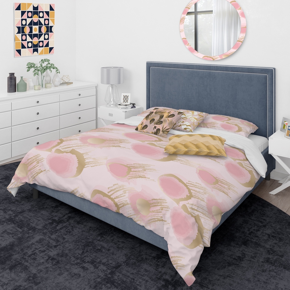 Designart 'Abstract Flower Design IX' Mid-Century Modern Duvet Cover Comforter Set