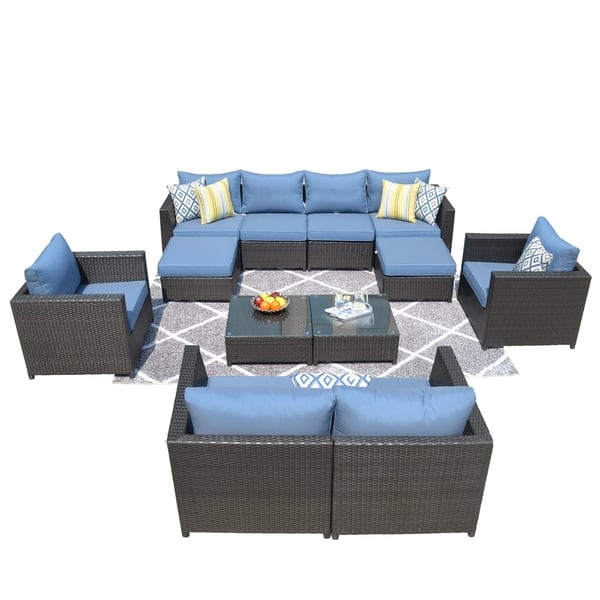 Ovios Patio Furniture Set Size Outdoor 12 Pcs Ovios Patio Furniture Set Size