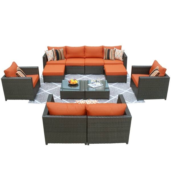 Ovios Patio Furniture Set Size Outdoor 12 Pcs Ovios Patio Furniture Set Size