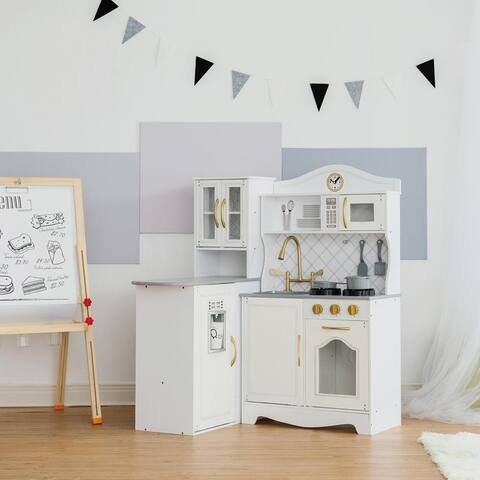 white retro play kitchen
