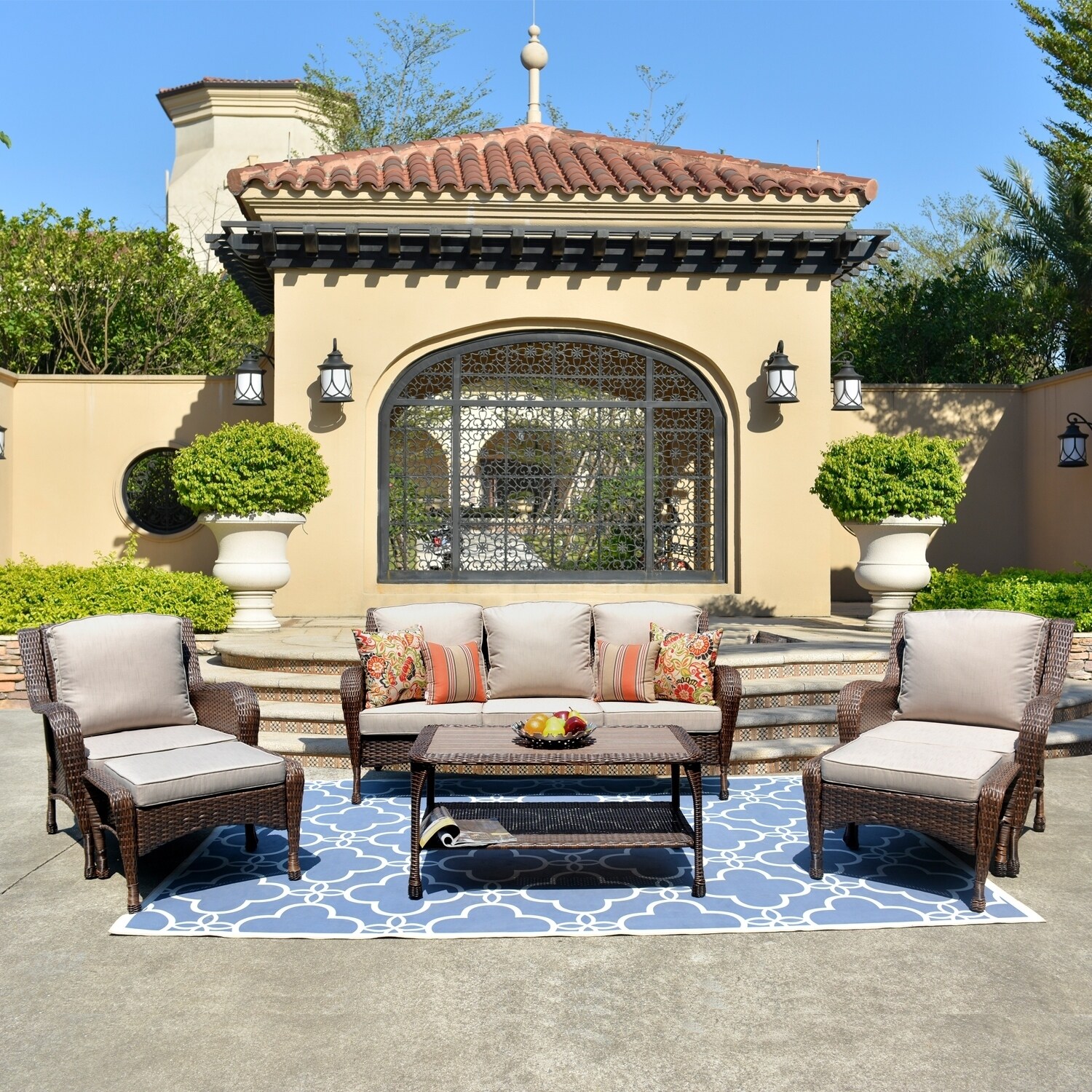 Shop Ovios Patio Furniture Sets 6 Pcs Rattan Wicker Chair