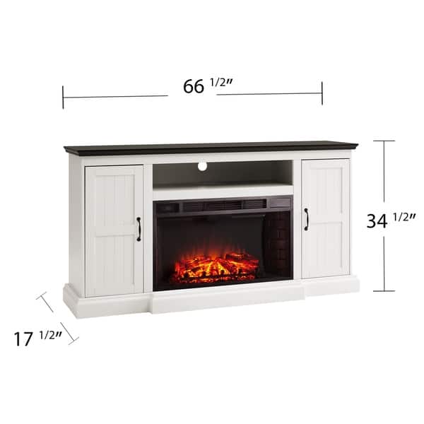 Shop Belle Modern Farmhouse White Electric Fireplace Media Console