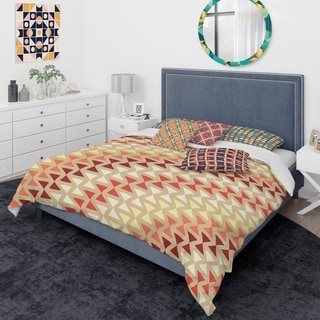 Designart 'Triangular Retro Design IX' Mid-Century Modern Duvet Cover ...