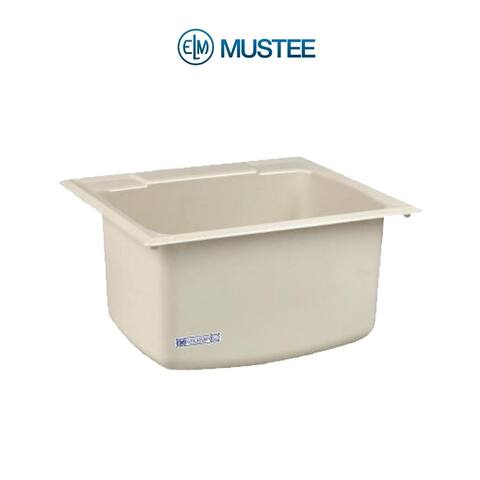 Mustee 25-in x 22-in 1-Basin Biscuit Self-Rimming Composite Laundry Utility Sink - 25-in x 22-in