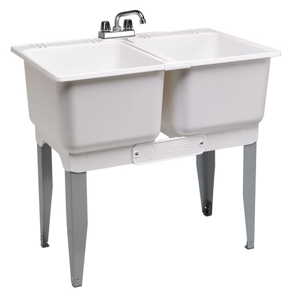 Double Laundry Tub 36 In White Overstock 29296545   Double Laundry Tub 36 In White 06ae1ea1 4932 4092 A36f Cb9d42f4c923 600 