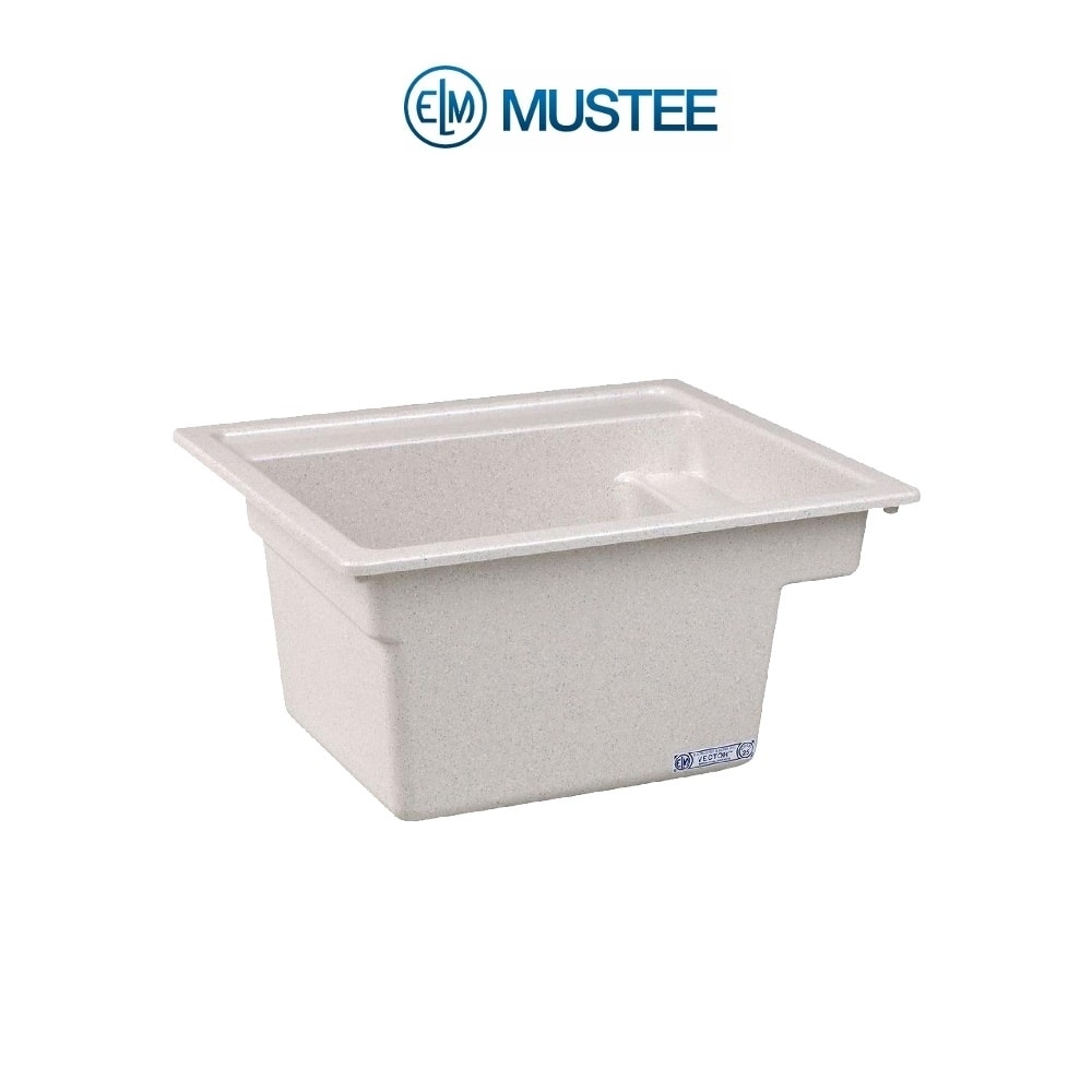 Mustee 25-in x 22-in 1-Basin Prairie Drift Self-Rimming Composite Laundry Utility Sink with Drain - 25-in x 22-in