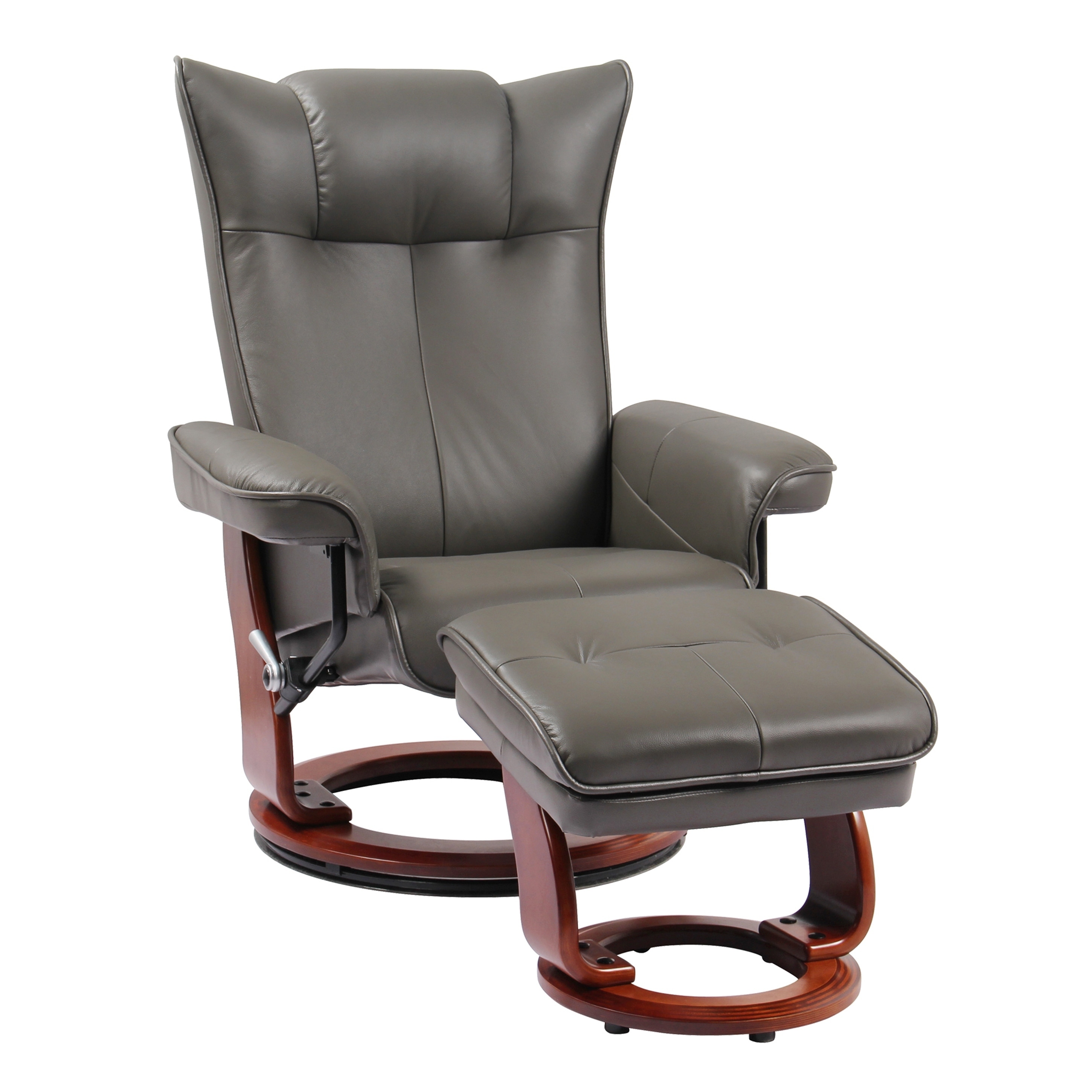 samspon leather swivel recliner with ottoman