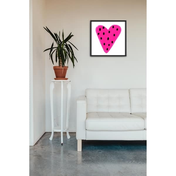 Star Home Décor Heart Dots Hot Pink By Molly Rosner Framed Canvas Print Overstock 29296887