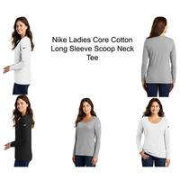 Nike Ladies Core Cotton Long Sleeve Scoop Neck Tee
