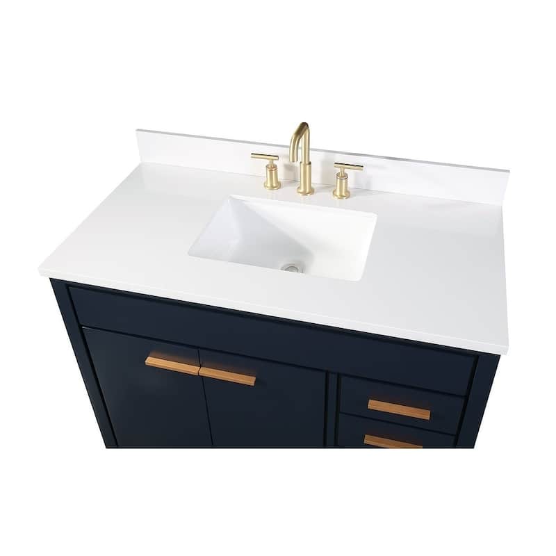 42" Tennant Brand Beatrice Navy Blue Contemporary Bathroom Vanity