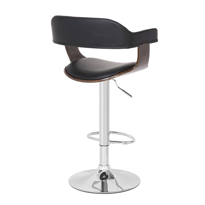 Contemporary Swivel Adjustable Oak Wood Barstool Set of 3