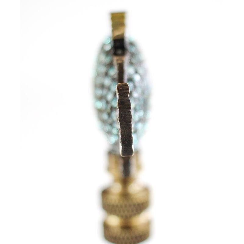 Tropical Fish with Aegean Blue Glass Antique Brass Finish 2.25"h
