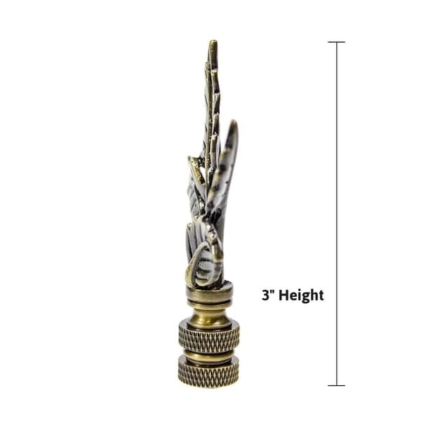 Lamp Finial ANTIQUED Metal 3.5" Replacement Parts & Supplies 