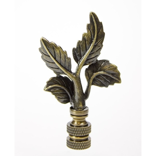 Highly detailed metal casting,FS Lamp Finial-LARGE CAST LEAF-Aged Brass Finish 