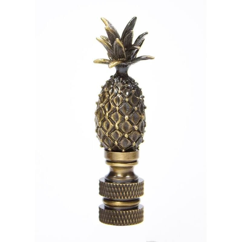 Tall Pineapple Lamp Finial Antique Brass Metal 2.5"h - N/A