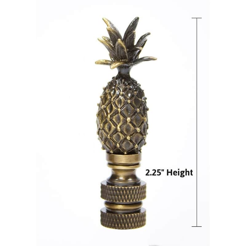 Tall Pineapple Lamp Finial Antique Brass Metal 2.5"h