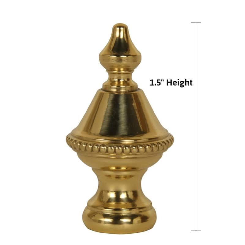 Beaded Knob Spire Lamp Finial Polished Brass 1.5"h